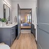 Apartment bathroom with large vanity