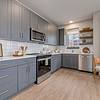 Apartment kitchen with stainless steel appliances