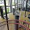 Aerial view of fitness center with exercise equipment