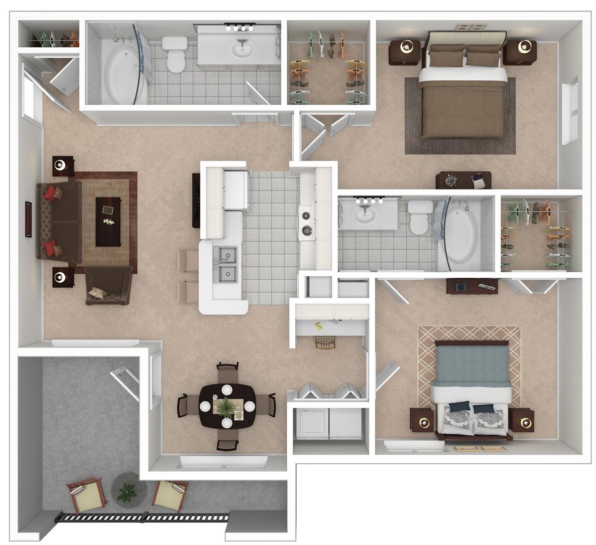 2 bedroom floor plan 