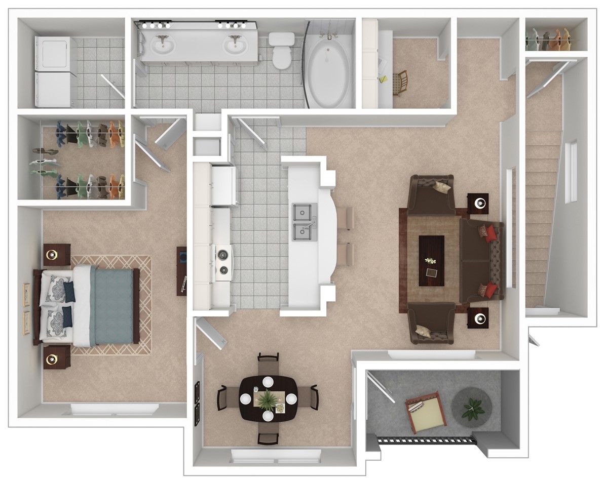 1 Bedroom Floor Plan 