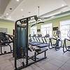 fitness center with machines, ceiling fans, natural lighting