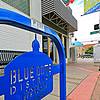 Blue dome district sign in downtown Tulsa