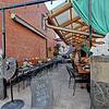 Exterior of Bohemian wood fire pizza with outdoor seating