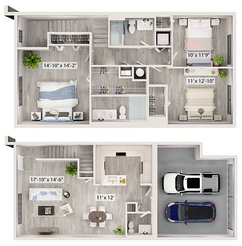 A rendering of the Sands Point floor plan