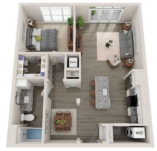 A rendering of the A4b floor plan