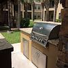 Outdoor kitchen with stainless steel grill