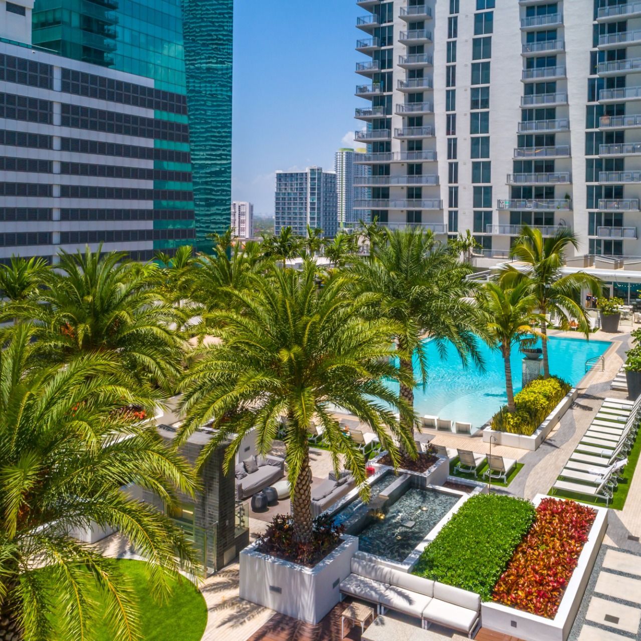 Landscaped pool deck Landscaped pool deck