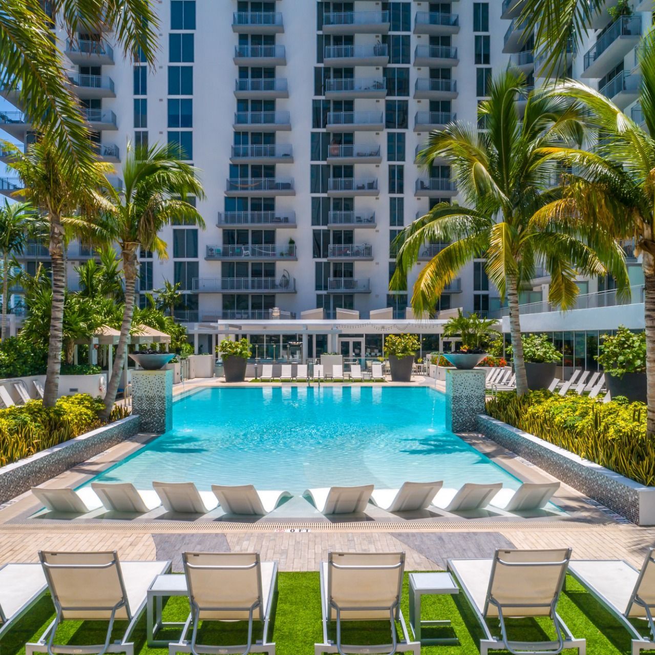 Landscaped pool deck Landscaped pool deck