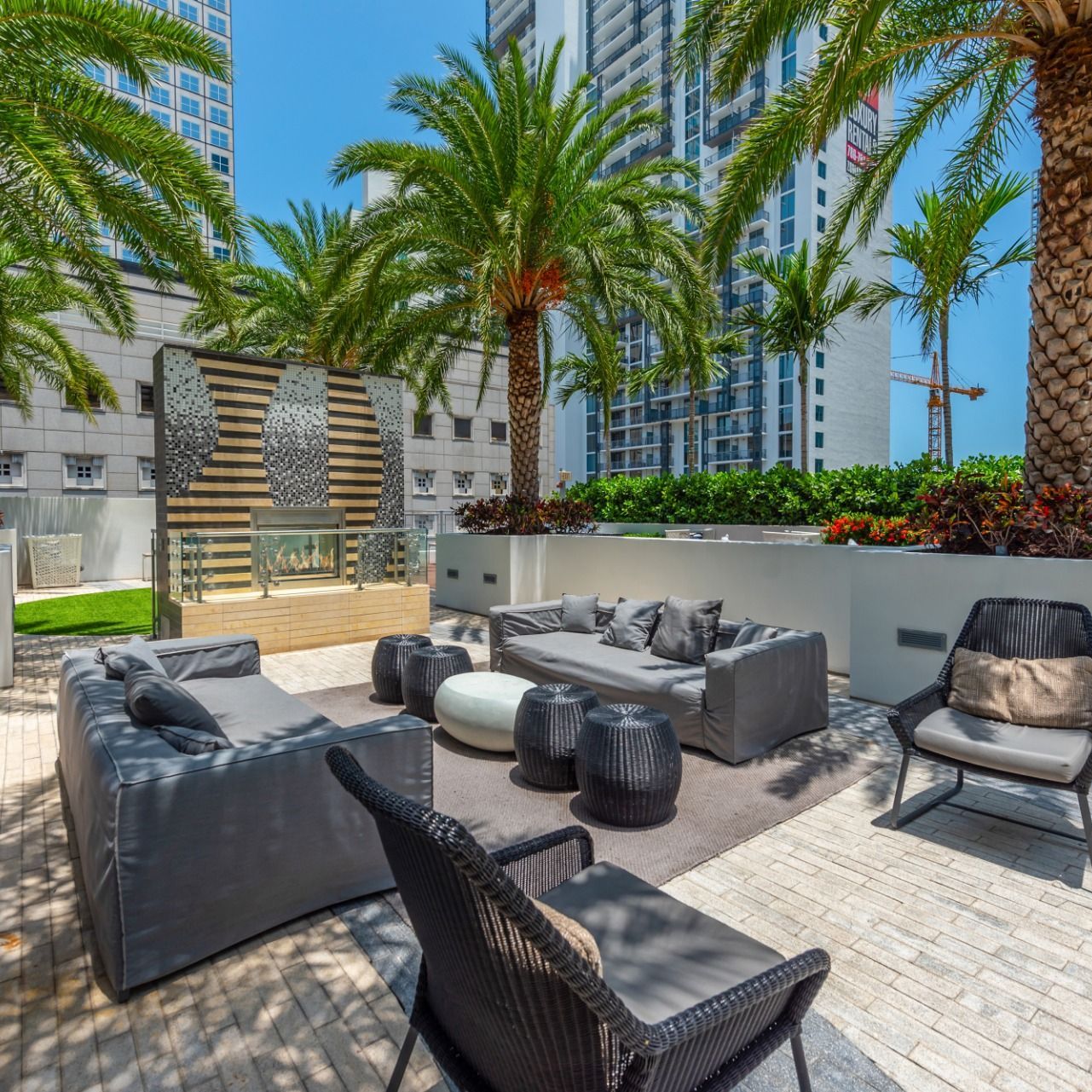 Landscaped pool deck Landscaped pool deck