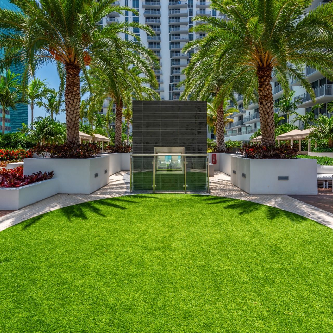 Landscaped pool deck Landscaped pool deck
