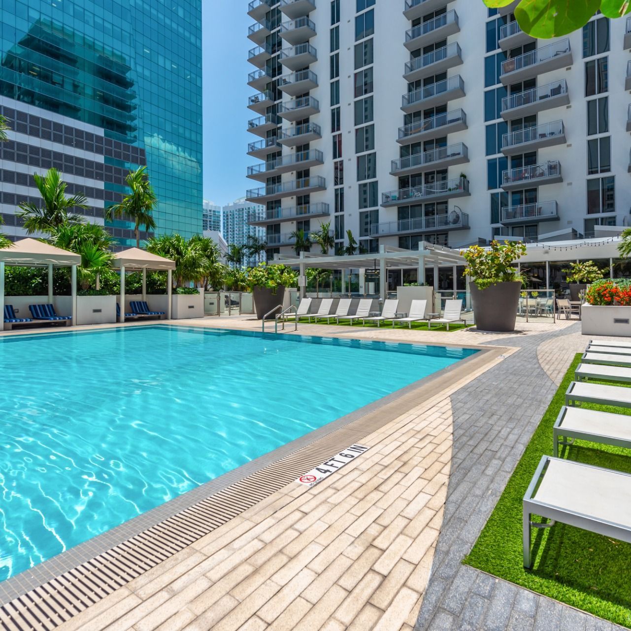 Landscaped pool deck Landscaped pool deck