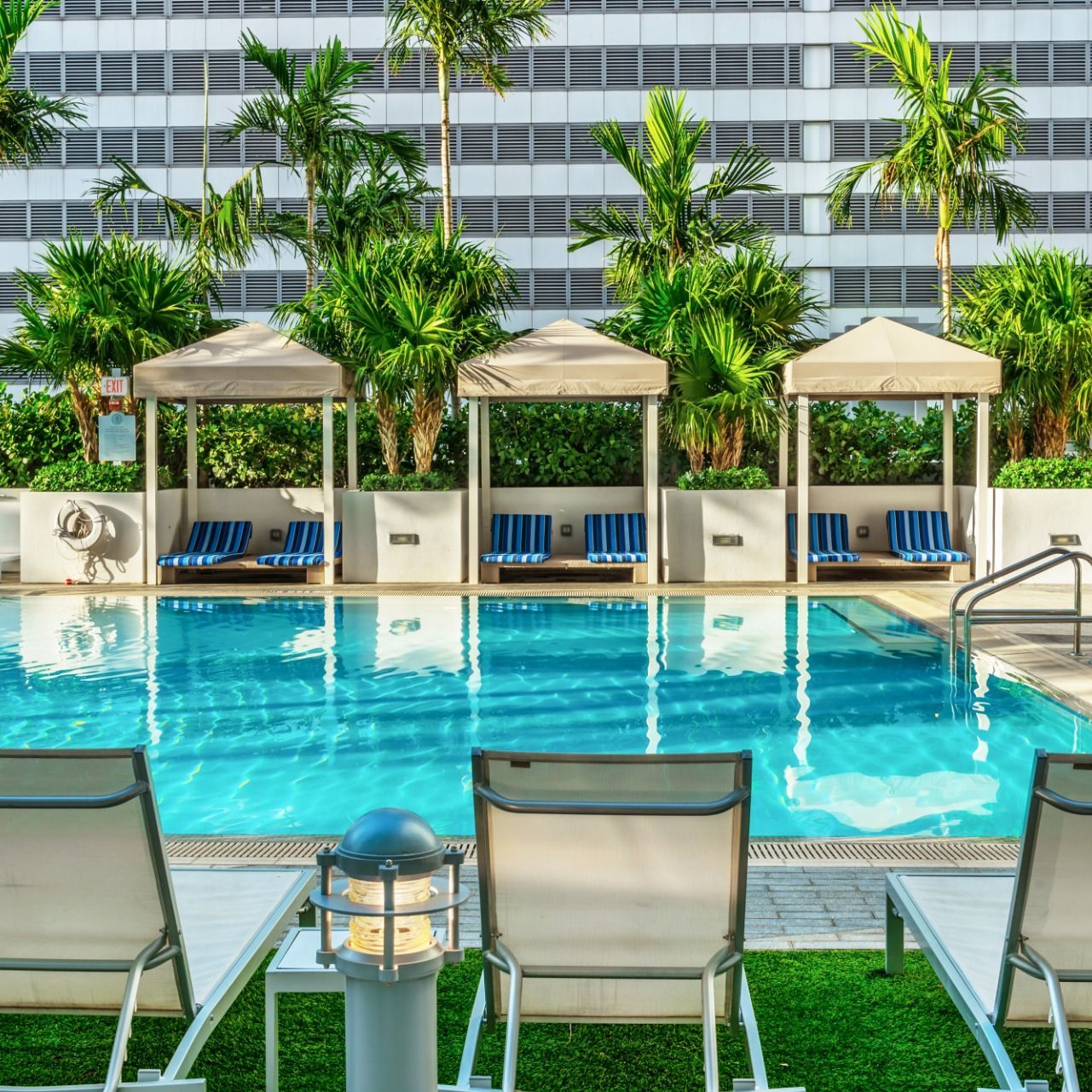 Landscaped pool deck Landscaped pool deck