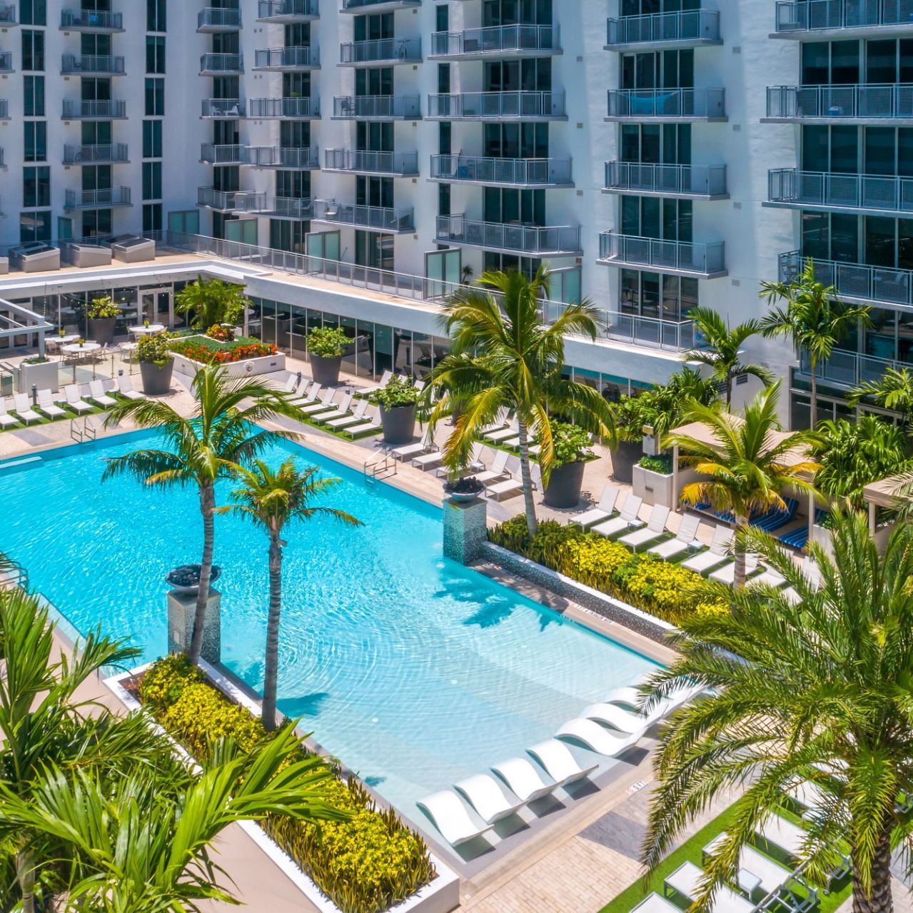 Landscaped pool deck Landscaped pool deck