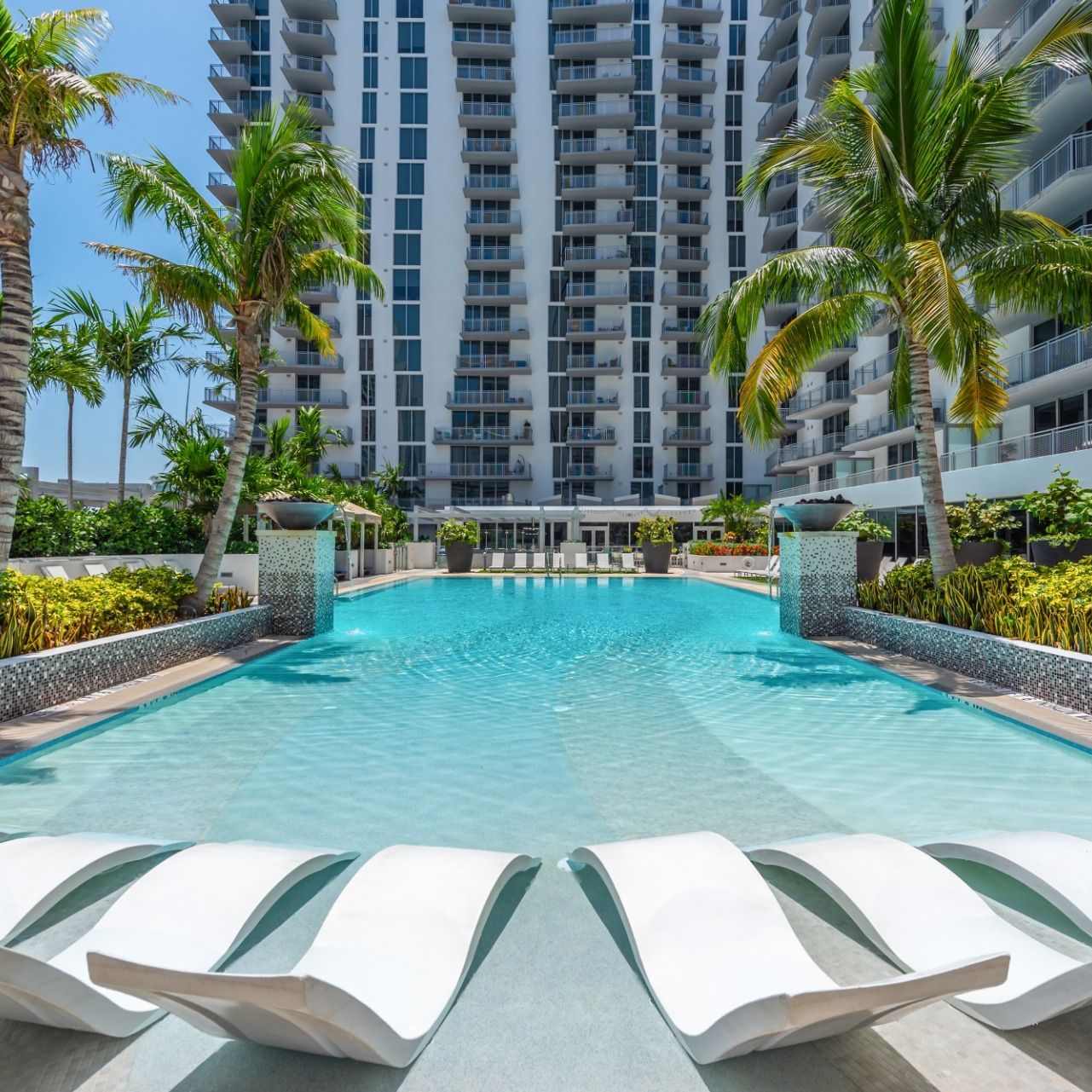 Landscaped pool deck Landscaped pool deck
