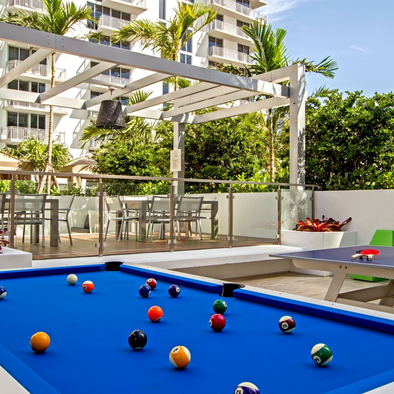 Landscaped pool deck Landscaped pool deck