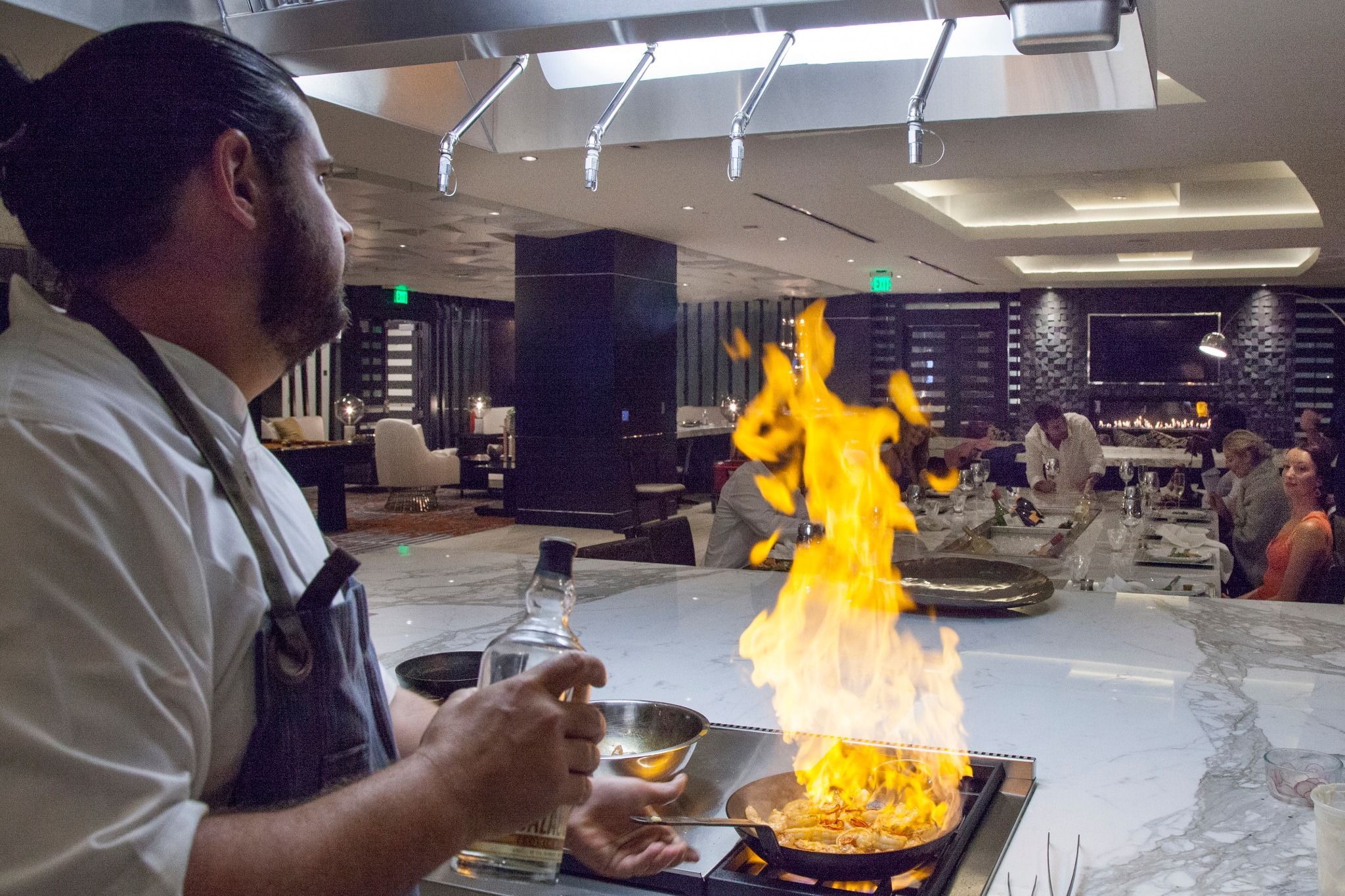Demonstration Kitchen Demonstration Kitchen with a chef in Monarc Apartment
