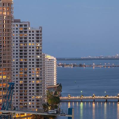 Miami views Interior view of a balcony in Monarc Apartment