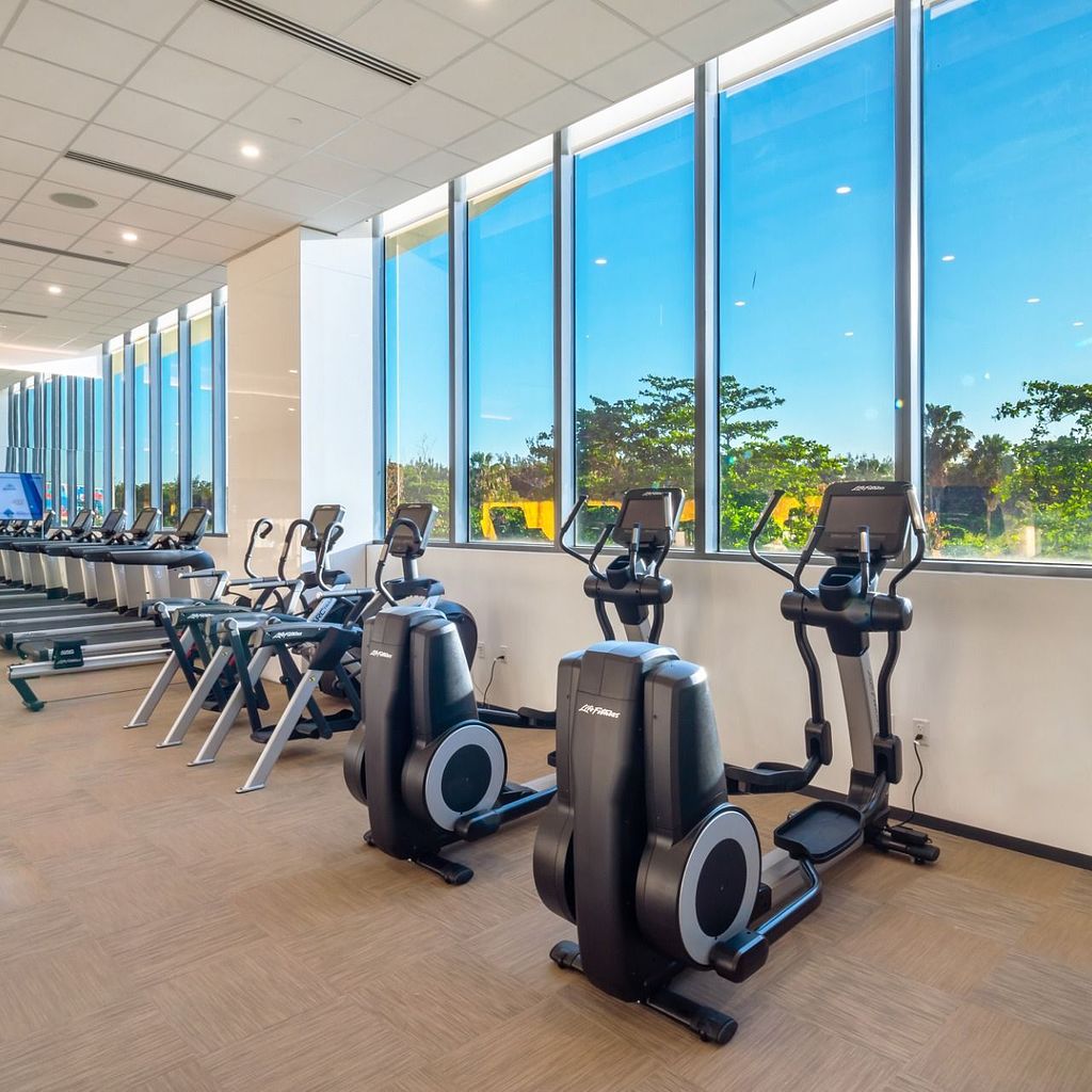 Fitness & Yoga Facilities Cardio Equipment in the Fitness Center at The Shoreline at Solé Mia Apartments in North Miami