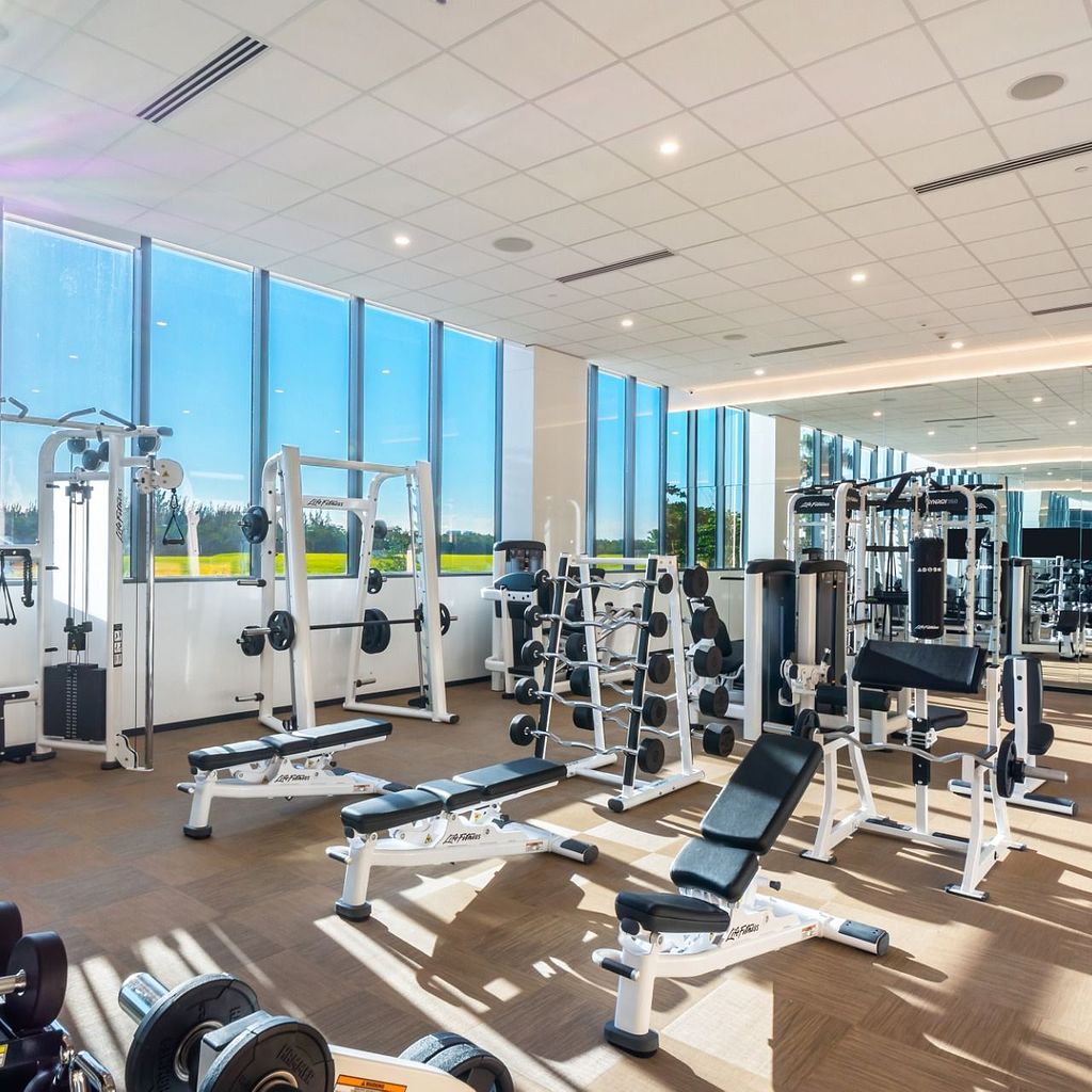 Fitness & Yoga Facilities Variety of Exercise Equipment in the Fitness Center in Our Apartments in North Miami
