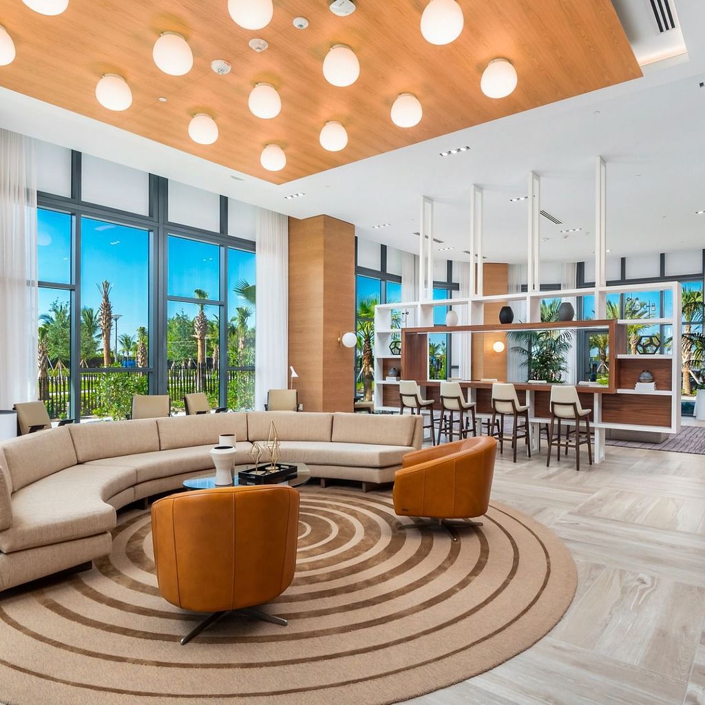 Resident Lounges Elegantly Designed Resident Lounge  at The Shoreline at SoLé Mia Luxury Apartments in North Miami