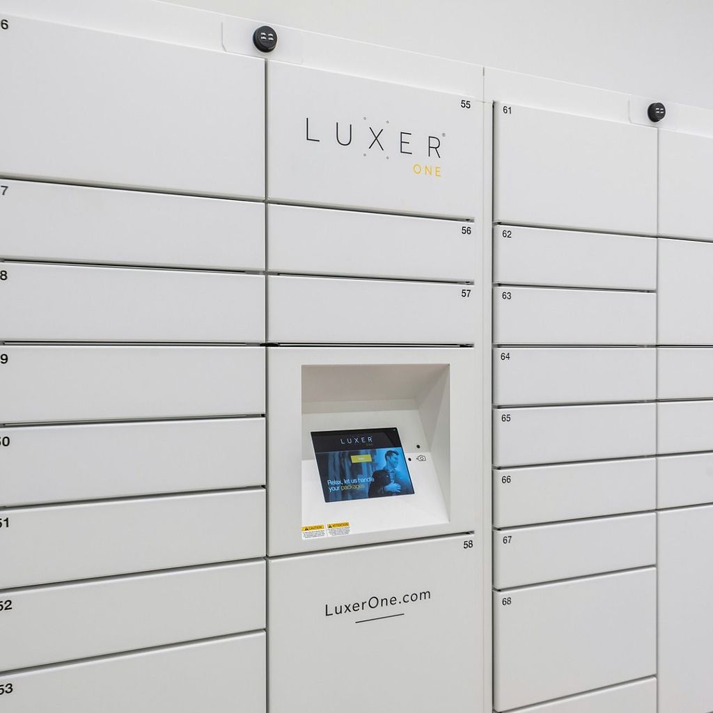 Concierge Services Luxer One Locker System at The Shoreline at Solé Mia Apartments in North Miami