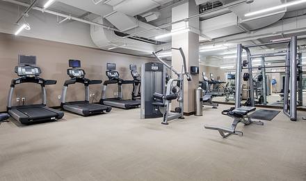 Gym with cardio and strength equipment